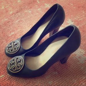 Navy Tory Burch Classic Logo High Heel